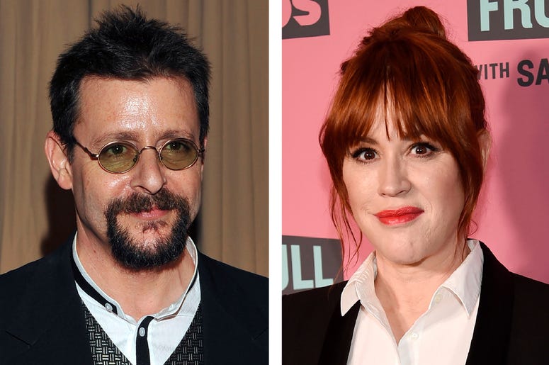 AP19281568583148 This combination photo shows actor Judd Nelson backstage during the 82nd Academy Awards in Los Angeles on March 7, 2010, left, and actress Molly Ringwald at a screening in Beverly Hills, Calif. on May 24, 2018. (AP Photo)
