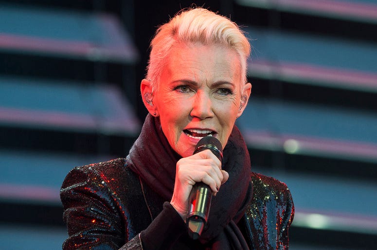 AP19344442138151 In this file photo dated July 18, 2015, Marie Fredriksson, singer of the pop duo Roxette. Fredriksson has died, aged 61 after a long illness, according to an announcement Tuesday Dec. 10, 2019. (Suvad Mrkonjic / TT via AP)