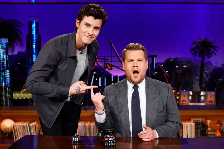 Shawn Mendes and James Corden Shawn Mendes and James Corden