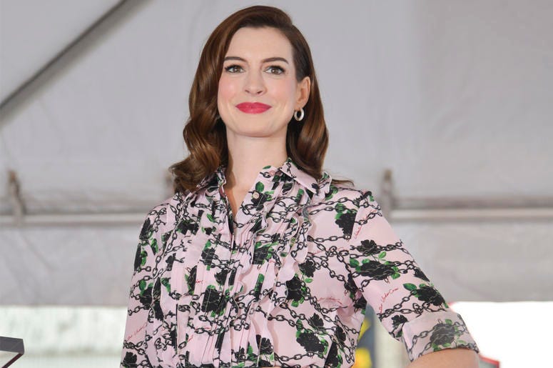 Anne Hathaway HOLLYWOOD, CALIFORNIA - MAY 09: Anne Hathaway poses for portrait while attending Anne Hathaway Honored With Star On The Hollywood Walk Of Fame on May 09, 2019 in Hollywood, California. (Photo by Rodin Eckenroth/Getty Images)