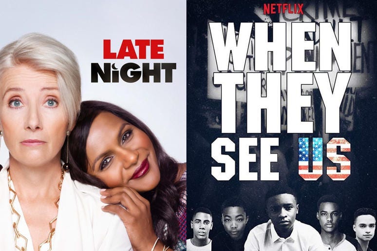 Late Night movie and When They See Us series Late Night movie and When They See Us series