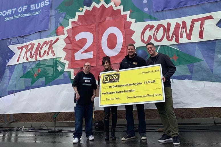 X107.5's Dave & Mahoney Show Visits Toy Drive X107.5's Dave & Mahoney at Toy Drive