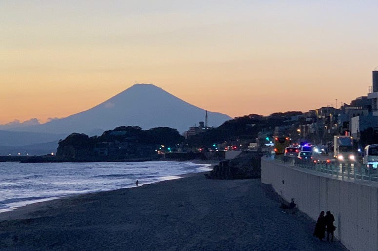Mt. Fiji from Inamuragasaki Beach