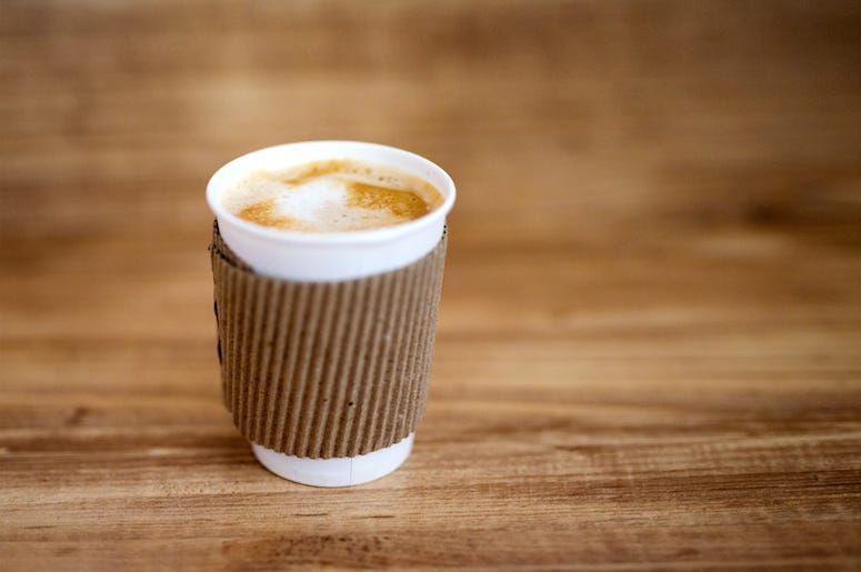 Coffee, Paper Cup, Wooden Table Coffee, Paper Cup, Wooden Table