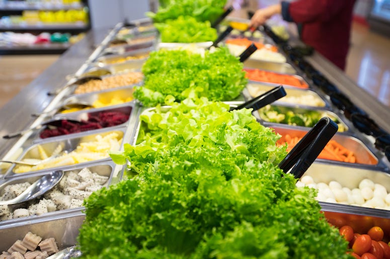 Salad Bar, Supermarket, Lettuce Salad Bar, Supermarket, Lettuce