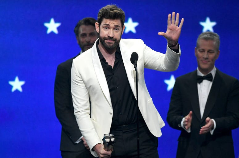 (Kevin Winter/ Getty Images) John Krasinski accepts the Best Sci-Fi or Horror Movie award for 'A Quiet Place' onstage during the 24th annual Critics' Choice Awards at Barker Hangar on January 13, 2019 in Santa Monica, California.