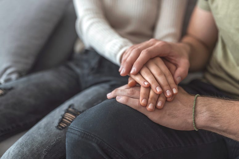 Couple, Holding Hands, Couch Couple, Holding Hands, Couch