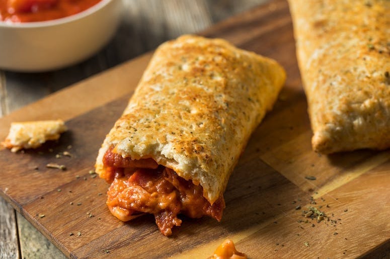 Hot Pockets, Microwaved Pizza Pockets, Cheese, Sauce, Cutting Board Hot Pockets, Microwaved Pizza Pockets, Cheese, Sauce, Cutting Board