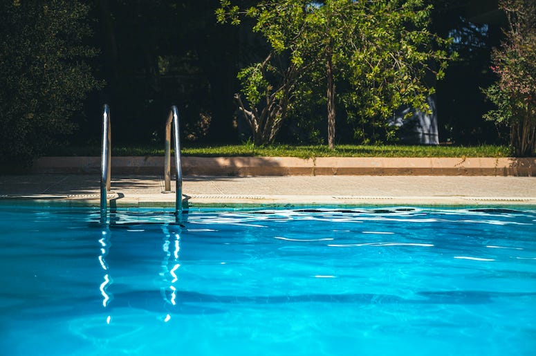 Swimming Pool, Ladder, Private Chalet, Backyard, House Swimming Pool, Ladder, Private Chalet, Backyard, House