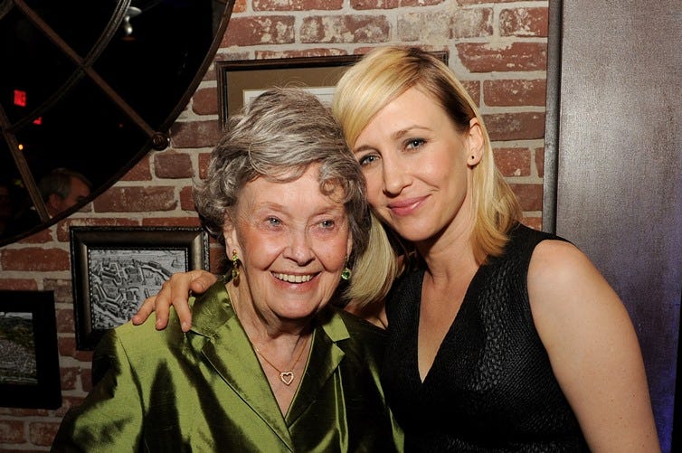 LOS ANGELES, CA - JULY 15: Paranormal investigator Lorraine Warren (L) and actress Vera Farmiga pose at the after party for Warner Bros. 'The Conjuring' at Aventine Restaurant on July 15, 2013 in Los Angeles, California LOS ANGELES, CA - JULY 15: Paranormal investigator Lorraine Warren (L) and actress Vera Farmiga pose at the after party for Warner Bros. 'The Conjuring' at Aventine Restaurant on July 15, 2013 in Los Angeles, California