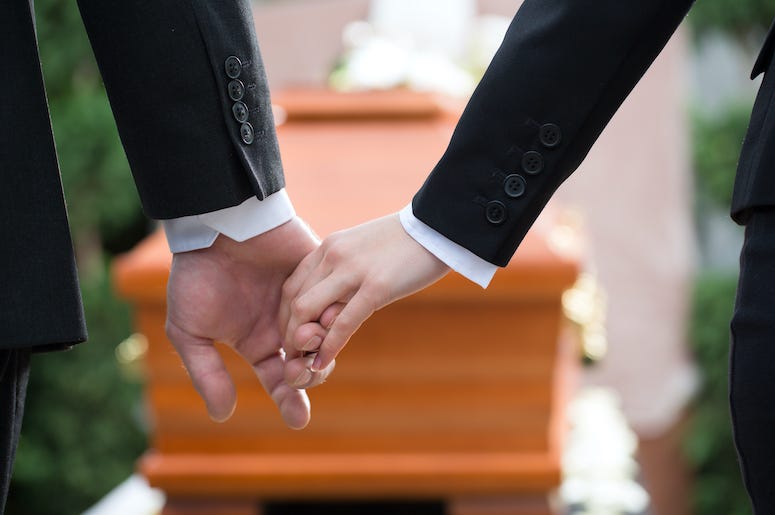 Funeral Home, Casket, Coffin, Funeral, Couple Holding Hands Funeral Home, Casket, Coffin, Funeral, Couple Holding Hands