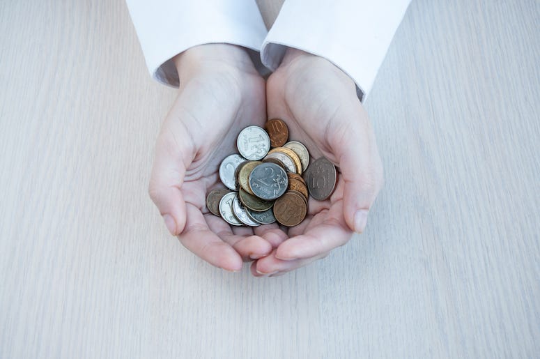 Hands, Cash, Change, Money, Woman Hands, Cash, Change, Money, Woman