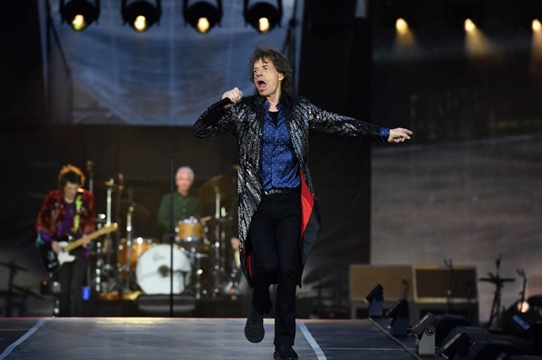 DUBLIN, IRELAND - MAY 17: Mick Jagger of The Rolling Stones performs live on stage on the opening night of the european leg of their No Filter tour at Croke Park on May 17, 2018 in Dublin, Ireland DUBLIN, IRELAND - MAY 17: Mick Jagger of The Rolling Stones performs live on stage on the opening night of the european leg of their No Filter tour at Croke Park on May 17, 2018 in Dublin, Ireland