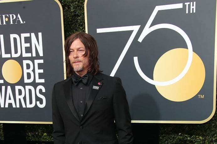 Jan 7, 2018; Beverly Hills, CA, USA; Norman Reedus arrives for the 75th Golden Globe Awards at the Beverly Hilton. Jan 7, 2018; Beverly Hills, CA, USA; Norman Reedus arrives for the 75th Golden Globe Awards at the Beverly Hilton.