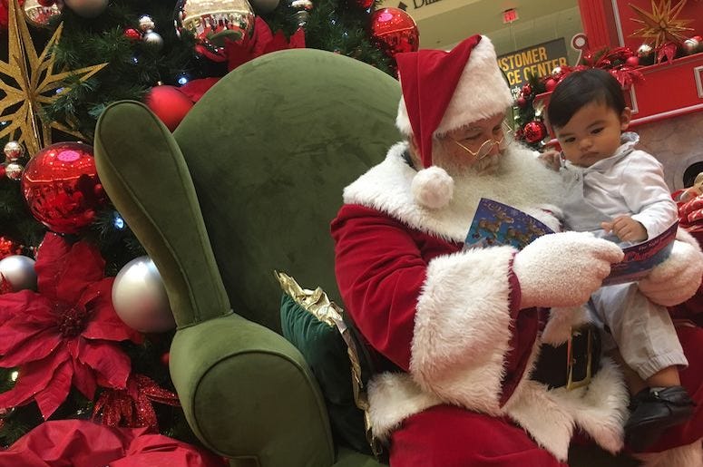 Santa Claus, Child, Reading, Christmas Eve Santa Claus, Child, Reading, Christmas Eve