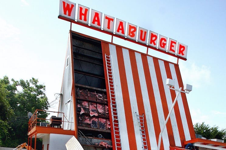 Whataburger, Last Remaining A-frame, Sign, Close Up, 2007 Whataburger, Last Remaining A-frame, Sign, Close Up, 2007