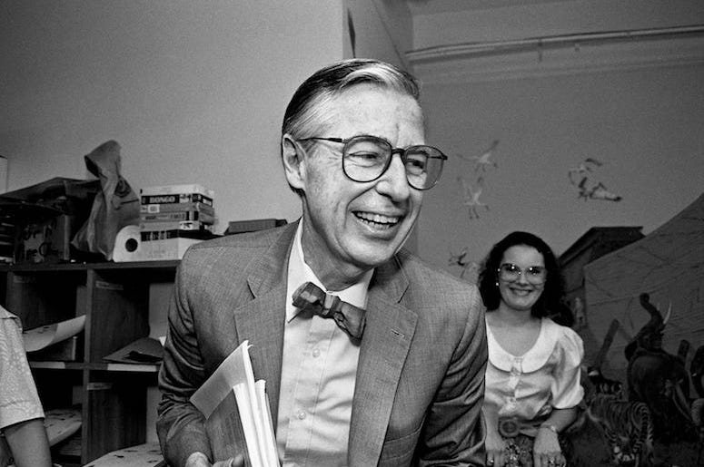 Fred Rogers, Mister Rogers Neighborhood, Smile, Black and White, 1989 Fred Rogers, Mister Rogers Neighborhood, Smile, Black and White, 1989