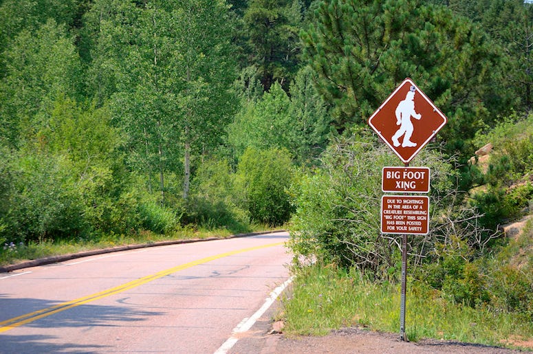 Bigfoot, Sasquatch, Road Sign, Crossing, Highway Bigfoot, Sasquatch, Road Sign, Crossing, Highway