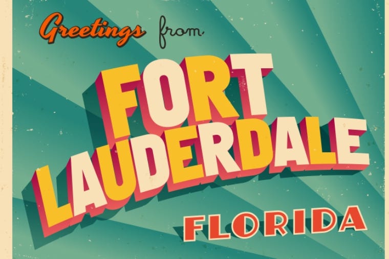 Vintage Touristic Greeting Card From Fort Lauderdale, Florida Vintage Touristic Greeting Card From Fort Lauderdale, Florida