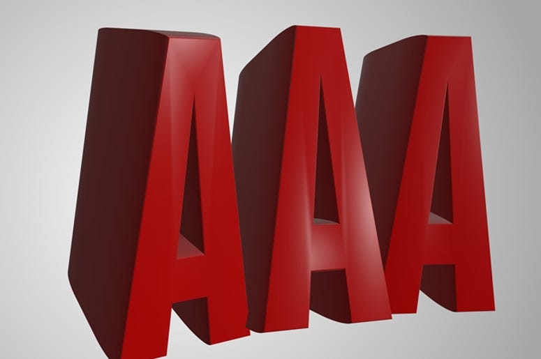 AAA 3d render word text AAA 3d render word text