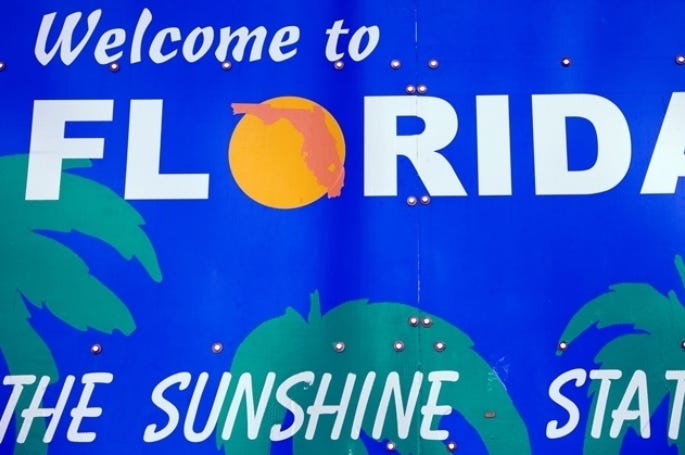 Welcome to Florida sign Welcome to Florida sign