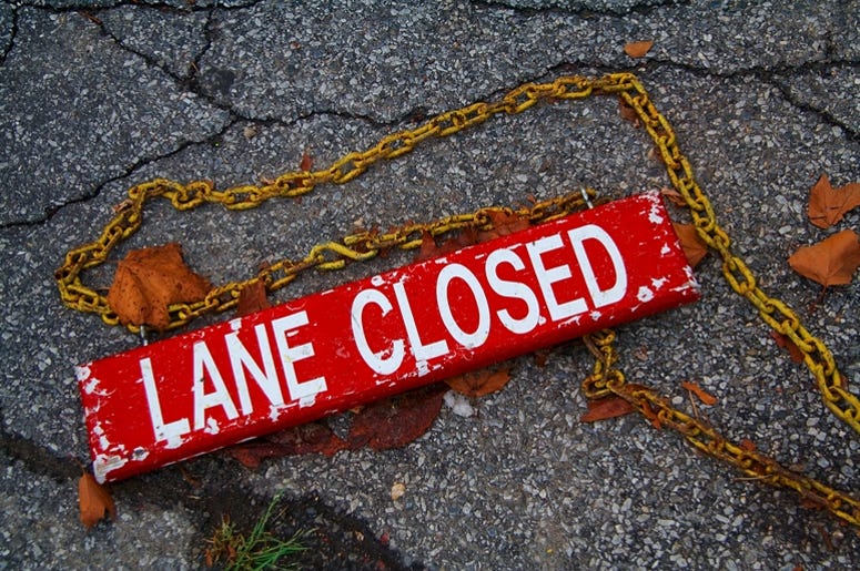 Lane Closed Lane Closed