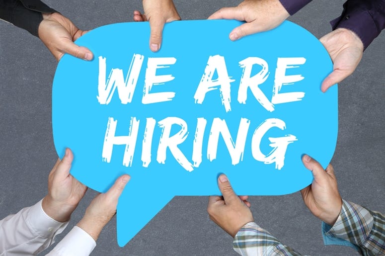 Group of people holding We are hiring jobs, job working recruitment Group of people holding We are hiring jobs, job working recruitment
