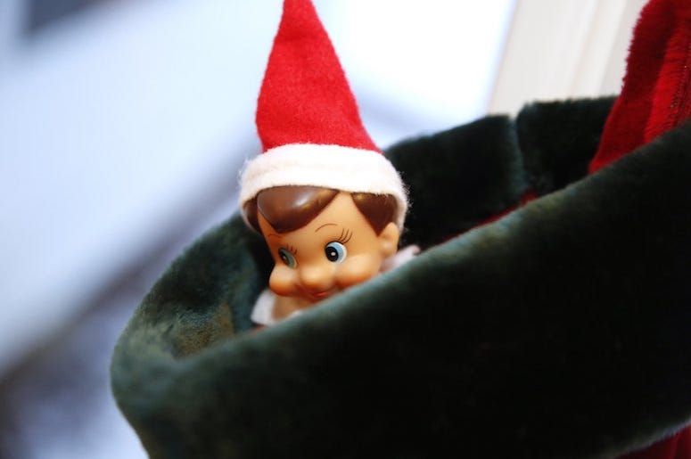 Elf on a Shelf, Peeking, Stocking Elf on a Shelf, Peeking, Stocking
