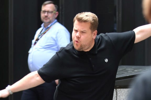 6/19/2018 - James Corden during filming for The Late Late Show, at Methodist Central Hall, London. 6/19/2018 - James Corden during filming for The Late Late Show, at Methodist Central Hall, London.