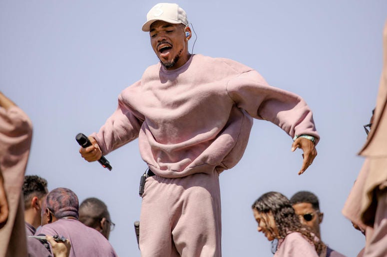 Chance The Rapper performs at Sunday Service during the 2019 Coachella Valley Music And Arts Festival on April 21, 2019 in Indio, California Chance The Rapper performs at Sunday Service during the 2019 Coachella Valley Music And Arts Festival on April 21, 2019 in Indio, California