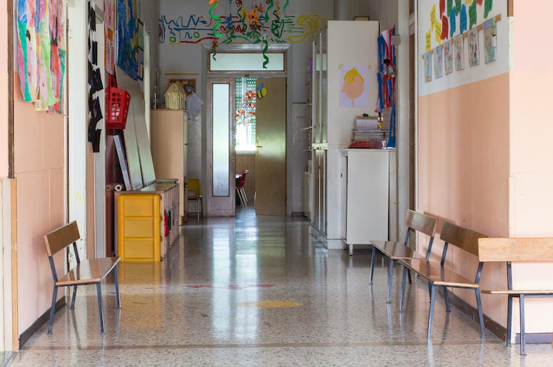 Kindergarten, Hallway, Elementary School Kindergarten, Hallway, Elementary School