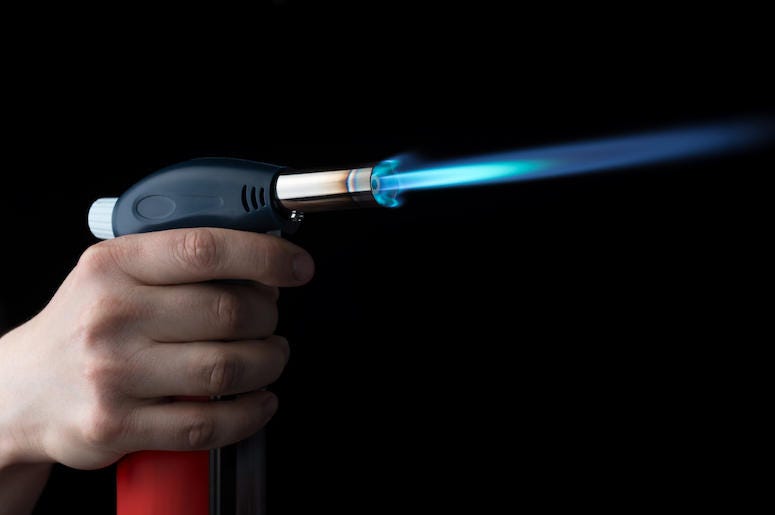 Blowtorch, Flame, Manual Gas Burner Blowtorch, Flame, Manual Gas Burner
