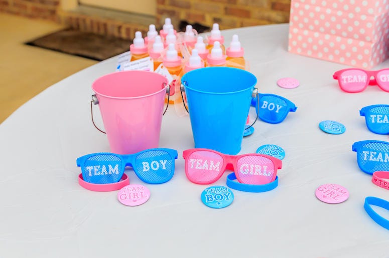 Gender Reveal, Party, Decorations, Boy, Girl, Blue, Pink, Buckets, Sunglasses Gender Reveal, Party, Decorations, Boy, Girl, Blue, Pink, Buckets, Sunglasses