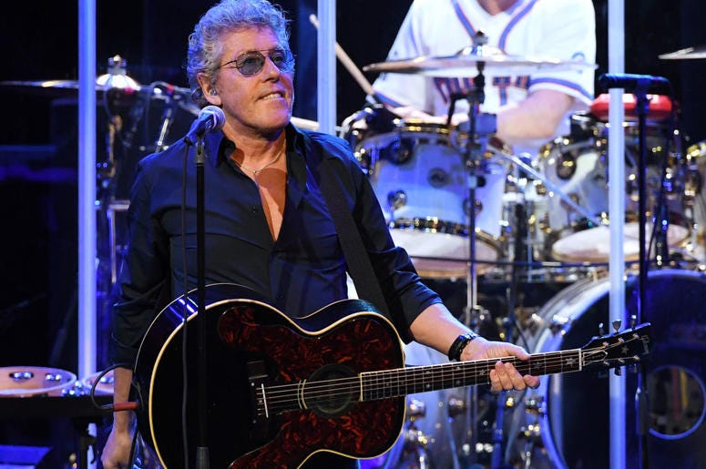Singer Roger Daltrey of The Who performs on the first night of the band's residency at The Colosseum at Caesars Palace on July 29, 2017 in Las Vegas, Nevada Singer Roger Daltrey of The Who performs on the first night of the band's residency at The Colosseum at Caesars Palace on July 29, 2017 in Las Vegas, Nevada