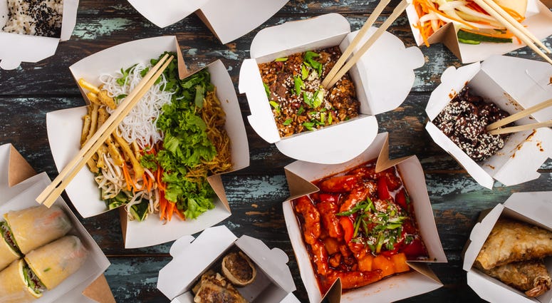 Food boxes from Chinese restaurant