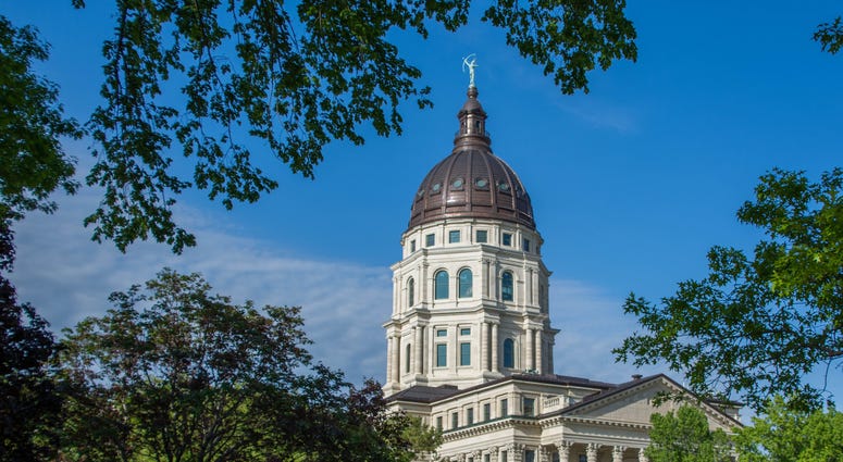 Exterior shot of Kansas State Capitol building