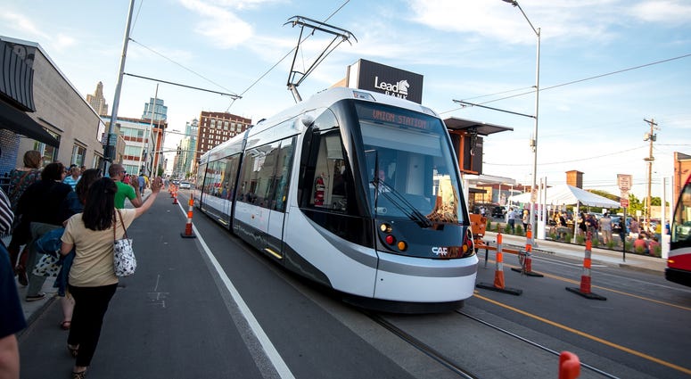 A streetcar in Kansas City
