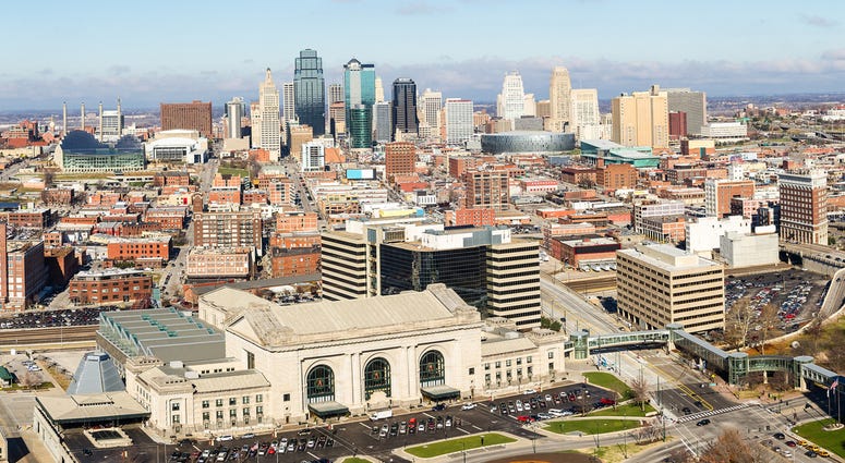 a view of downtown Kansas City, Missouri from the south looking north