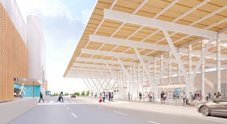 Artists rendition of the new terminal at Kansas City International Airport.