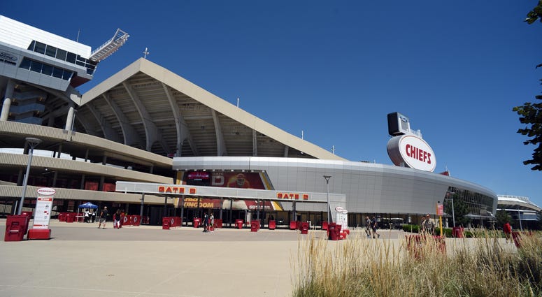 Exterior shot of Arrowhead Stadium in Kansas City
