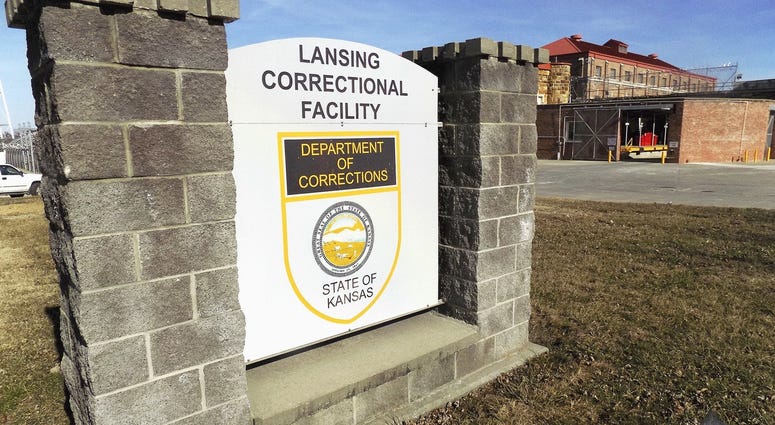 File photo shows the exterior of the Lansing Correctional Center in Lansing, Kan.