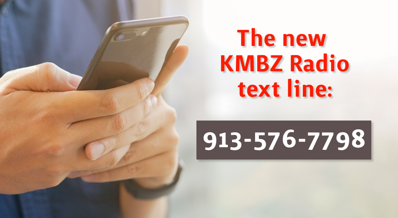 A graphic highlighting the change to the KMBZ textline