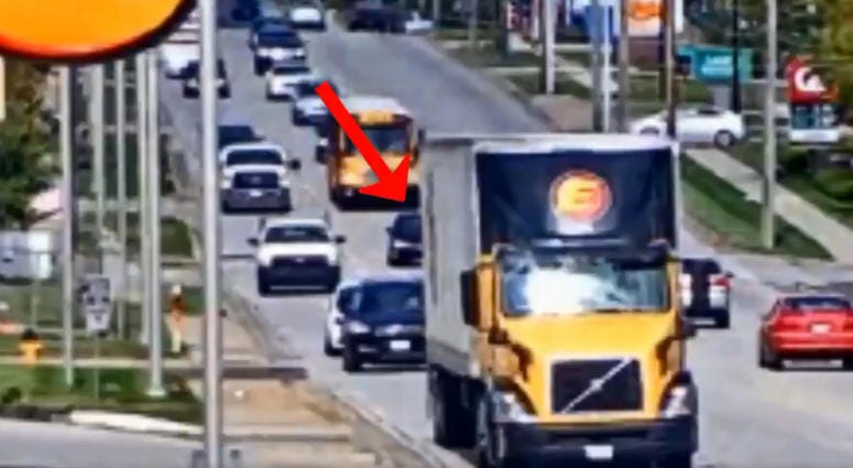 a screengrab of a video showing a car crash on Metcalf in OPKS