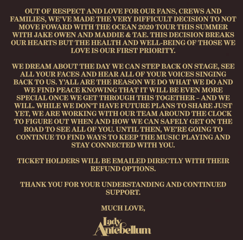 SHOW CANCELLED