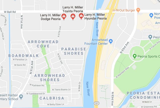 Map of Larry H Miller Peoria Dealerships Map of Larry H Miller Peoria Dealerships
