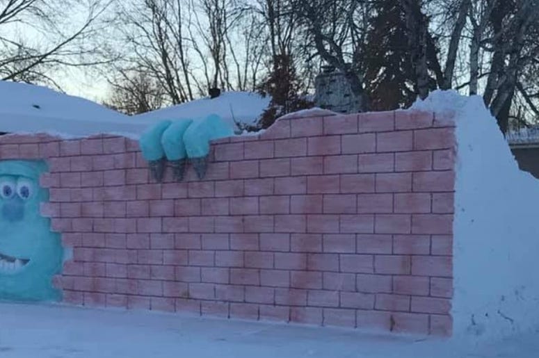 Monsters Inc Snow Wall Only In Minneapolis