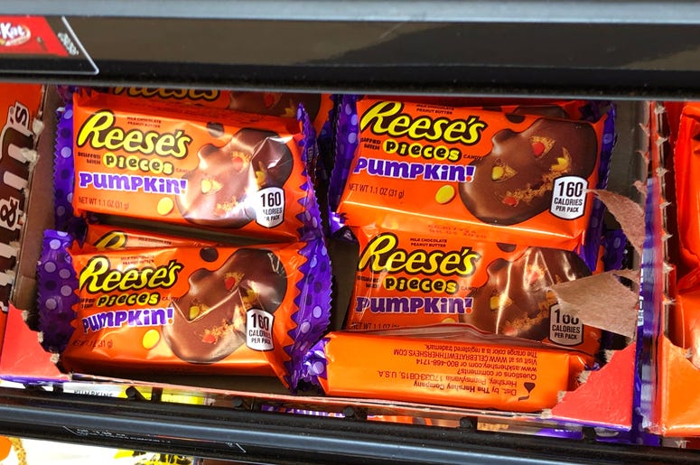 Reese's Peanut Butter Mystery Shapes Reese's peanut butter cups, reese's peanut butter pumpkins, reese's christmas candy
