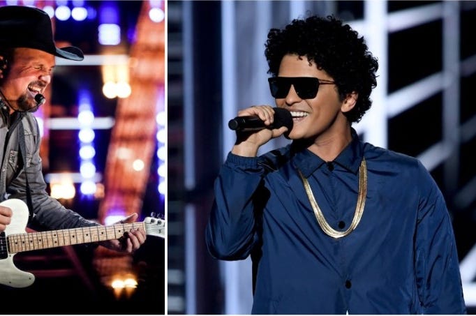 Garth Brooks Garth Brooks, Bruno Mars, Garth brooks cried at a bruno mars concert