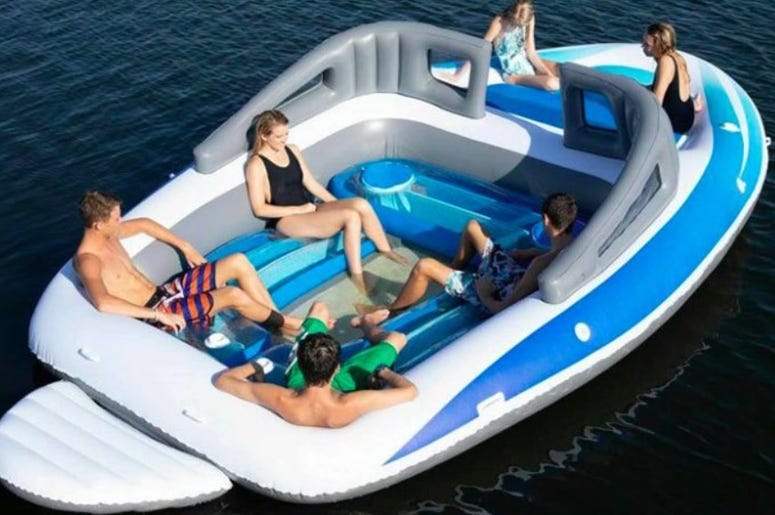 6-Person Inflatable Bay Breeze Boat Island Party Island 6-Person Inflatable Bay Breeze Boat Island Party Island