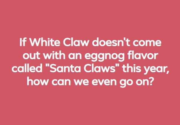 White Claw flavors white claw, white claw flavors, pumpkin spice white claw, eggnog white claw